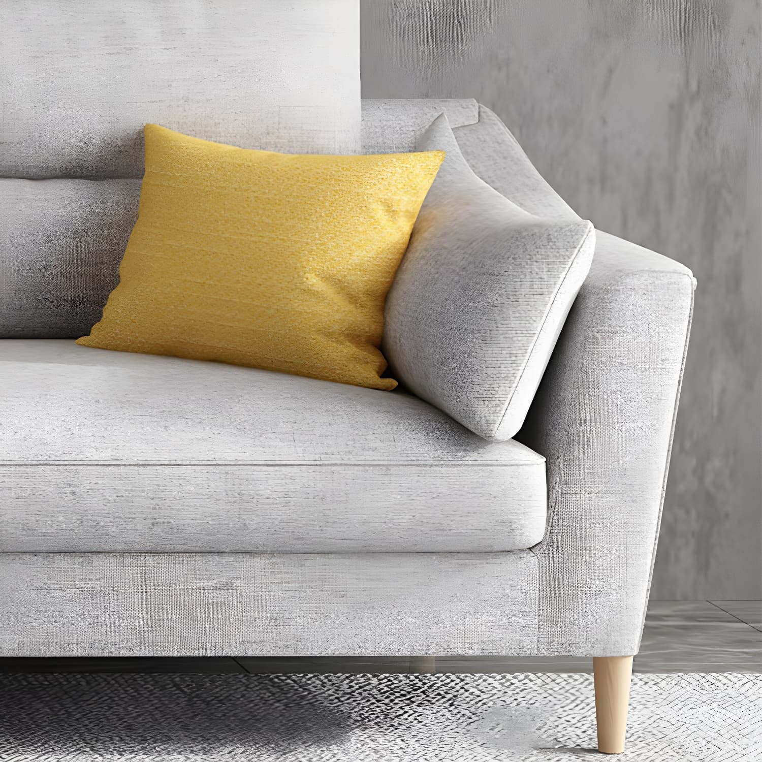 Scandinavian Wood Frame Straight Modular Sofa with Slipcover and Ottoman in 3 Piece Set - image 17