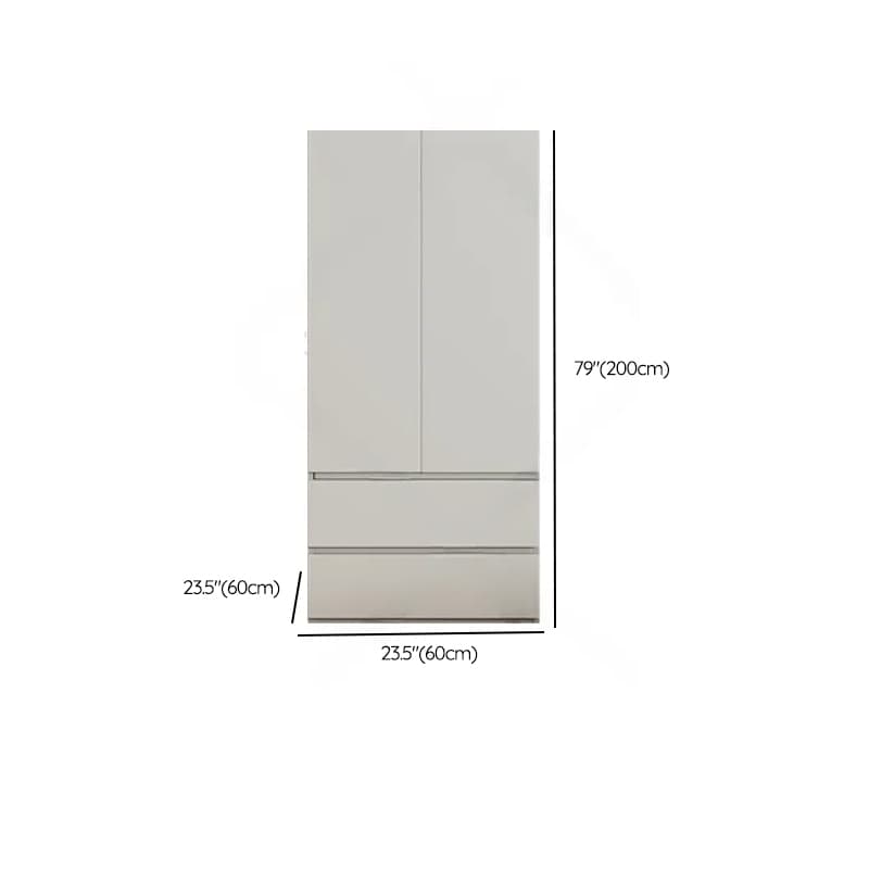 Cream Trendy Reclaimed Wood Wardrobe Armoire with Soft Close Drawer, Soft Close Door, Interior Shelves, and Clothing Rod - image 56