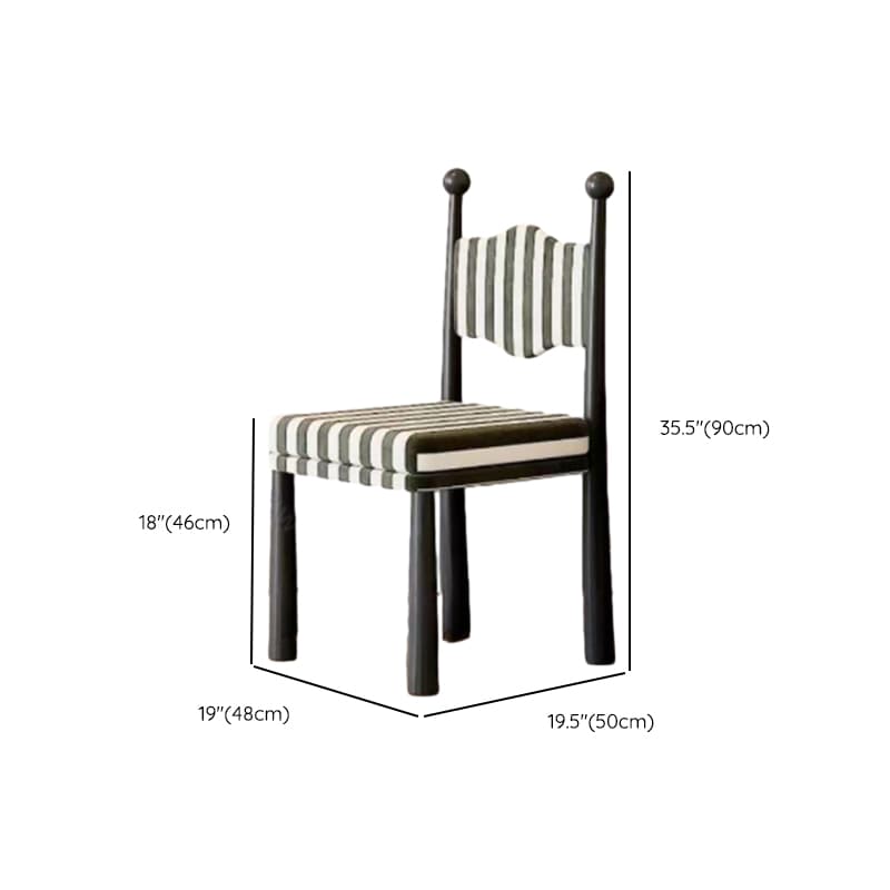 Simplistic Lumber Side Chair with Airy Back & Cushion in White/Black and White - image 7