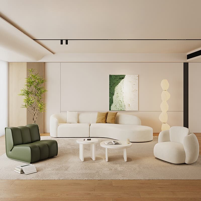 Living Room Use Arced/Straight Natural Wood Right Hand Facing/Horizontal Corner Sectional/Sofa with Concealed Support for 5/6 Person/for 2 - image 3
