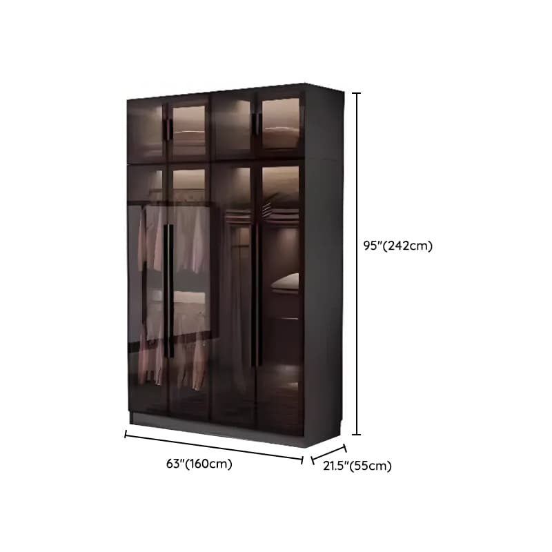 Charcoal Modish Timber Self-supporting Cabinet Armoire with Soft Close Drawer and Door, Hanging Rod - image 17
