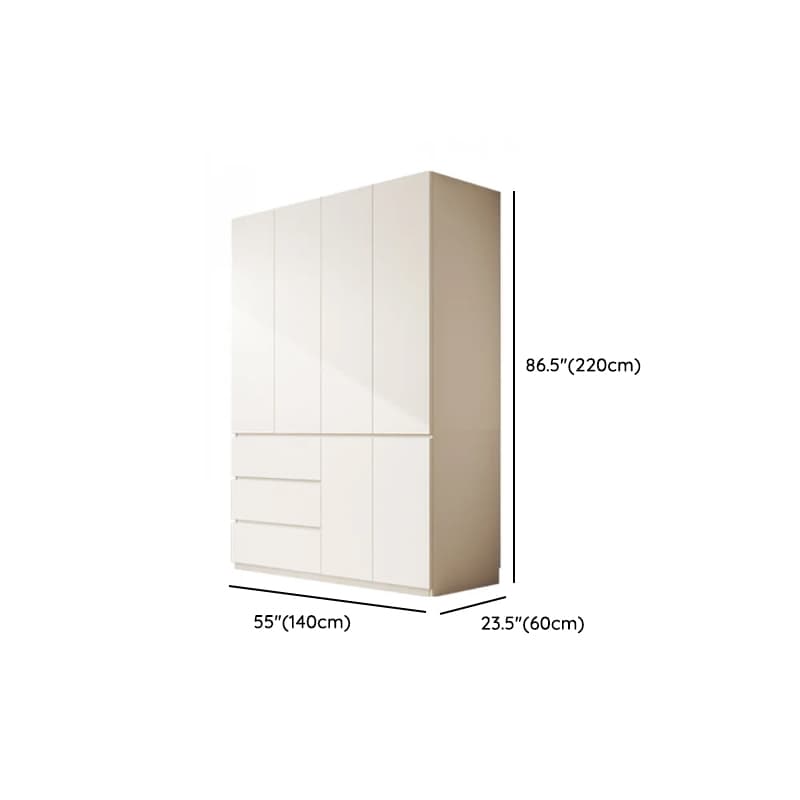 White Modern Simple Style Manufactured Wood Wardrobe Armoire with Soft Close Drawer, Soft Close Door, Interior Shelves, and Hanging Rod - image 40