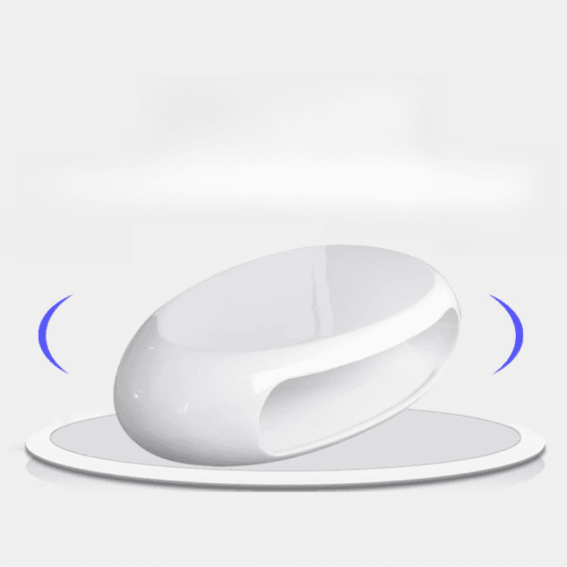 Simple Ink Oval/Rounded Hardened Glass Single Accent Table with Container & Abstract Base - image 15
