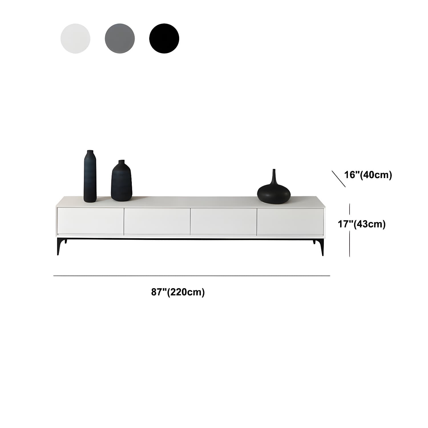 Contemporary Media Console 3/4 Drawers Media Console TV Stand - image 10