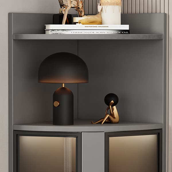Modern Corner Accent Cabinet with Glass Doors and 2 Interior Shelves - image 10