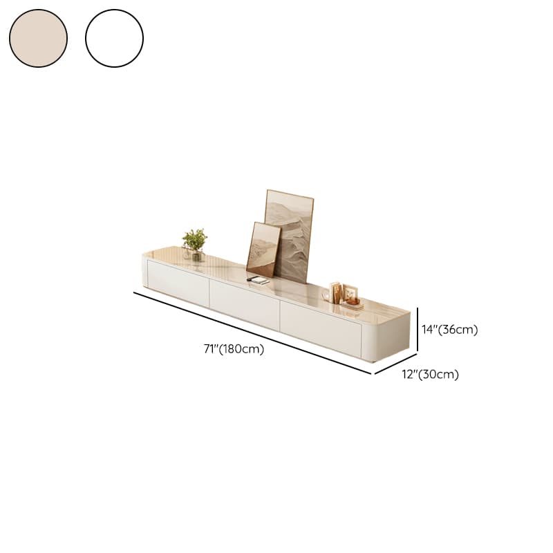 Trendy Grey/White Stone TV Stand with Multiple Drawers and Cable Management - image 16
