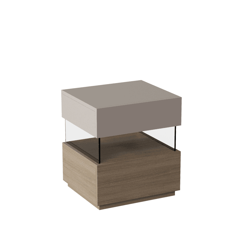 Modish Nightstand With Drawer Organization Featuring 2 Drawers, 1 Shelf, and Lumber Countertop - image 4
