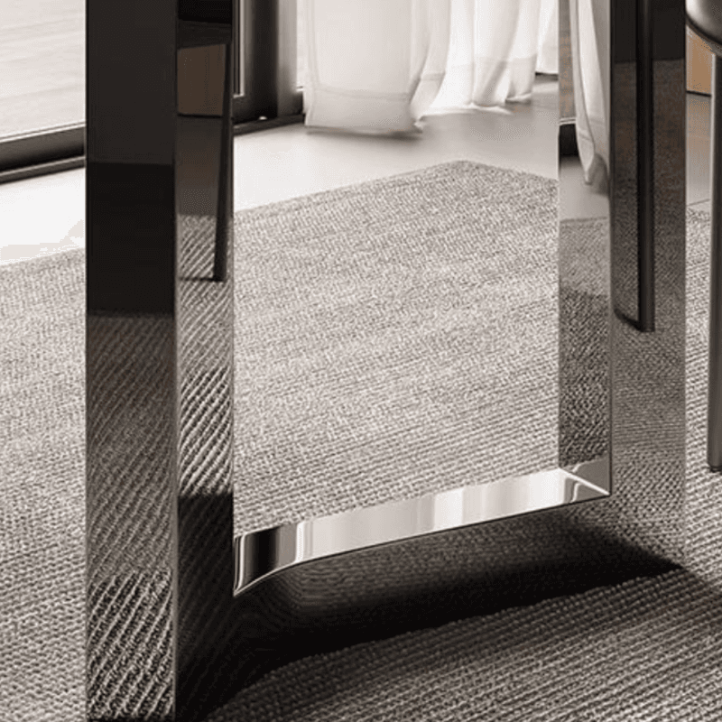Dining Table Set with Slate Stone Top, Two-sided Pedestal, Padded Chair, Back, for 6 People/4 People in White - image 3