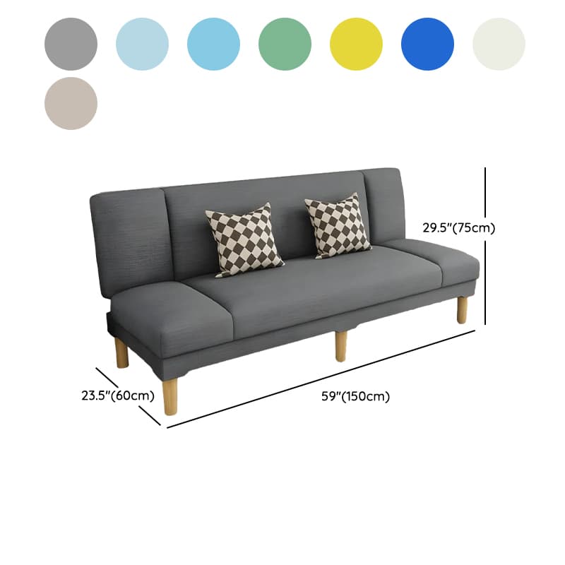 Scandinavian Armless Sleeper Sofa, Light Wood, Foam Filling, Includes Pillows - image 29