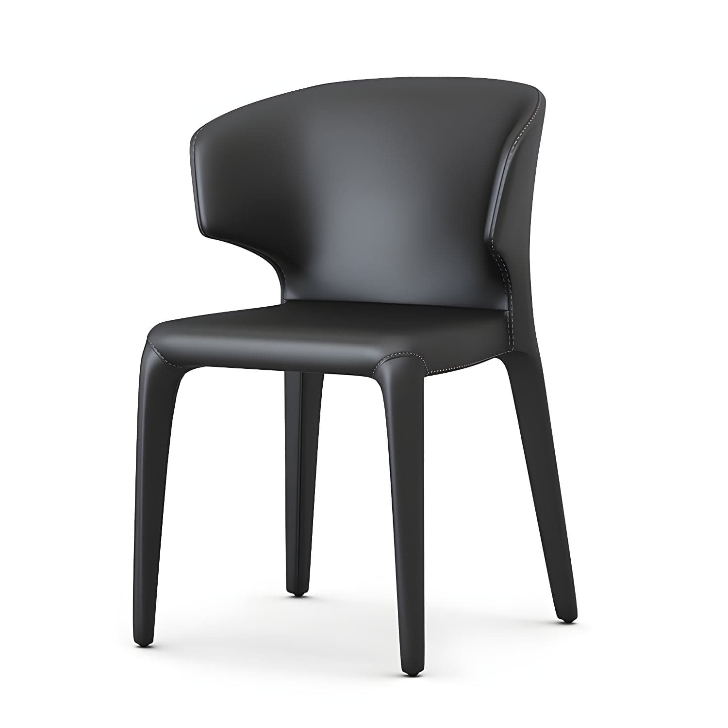 Designer Style Leather Arm Chair Wingback Matte Finish Single Dining Chair