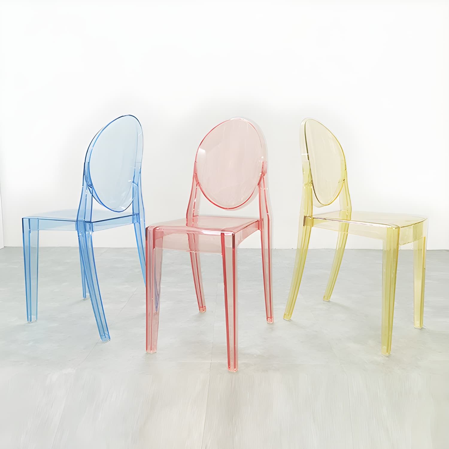 Scandinavian Winehouse Plastic Side Chair Transparent Open Dining Chair (Set of 4) - image 19