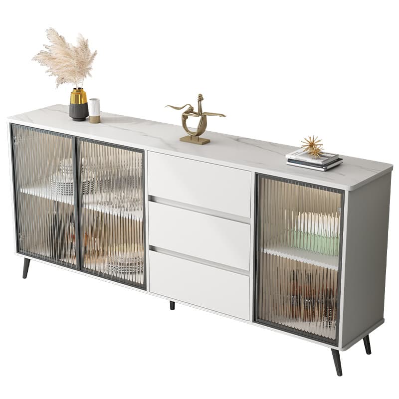 Sintered Stone Standard Ground Sideboard with Glass Doors, 3 Drawers & 1 Shelf - image 7