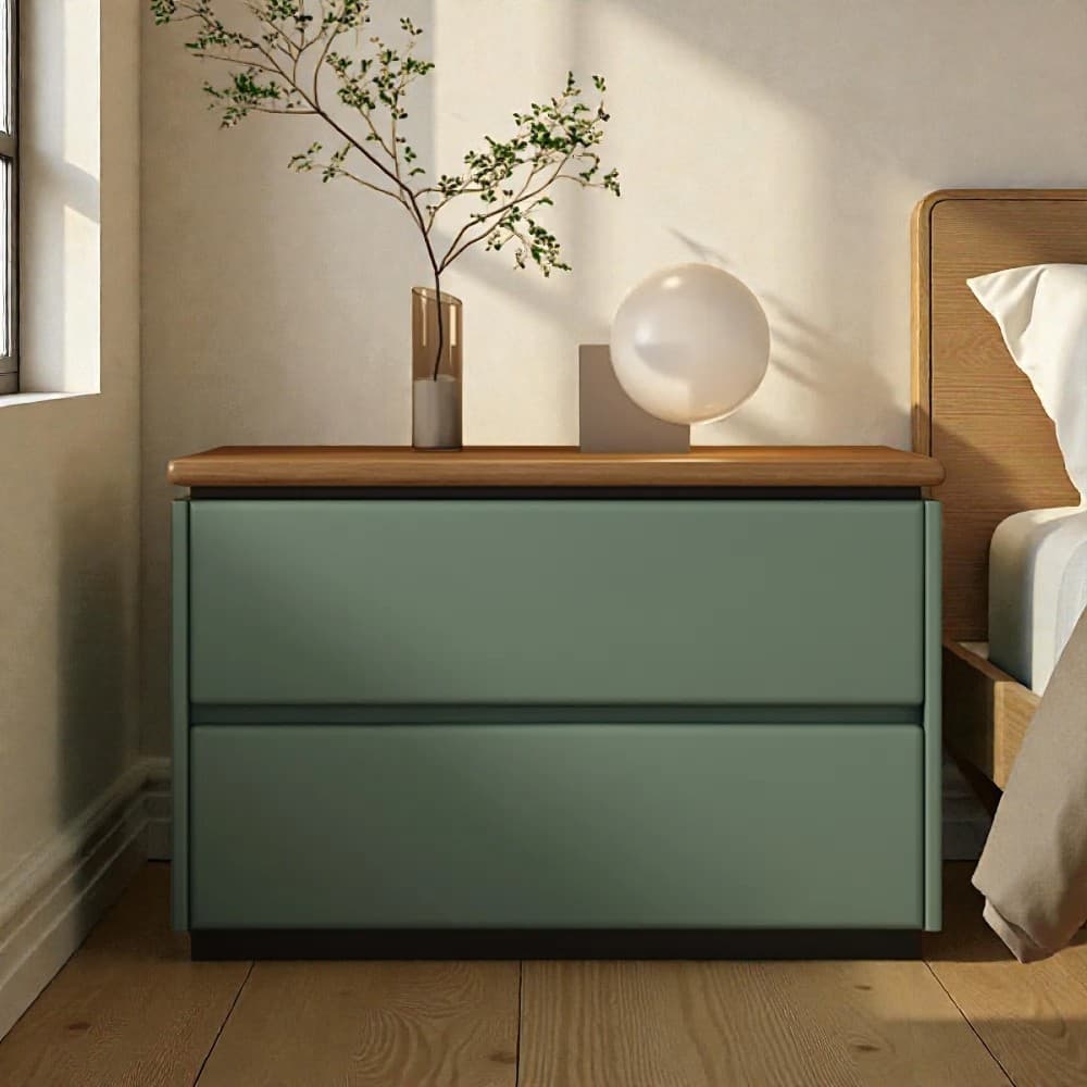 Modish 2 Tiers Drawer Storage Bedside Table with Laminate Countertop - image 33