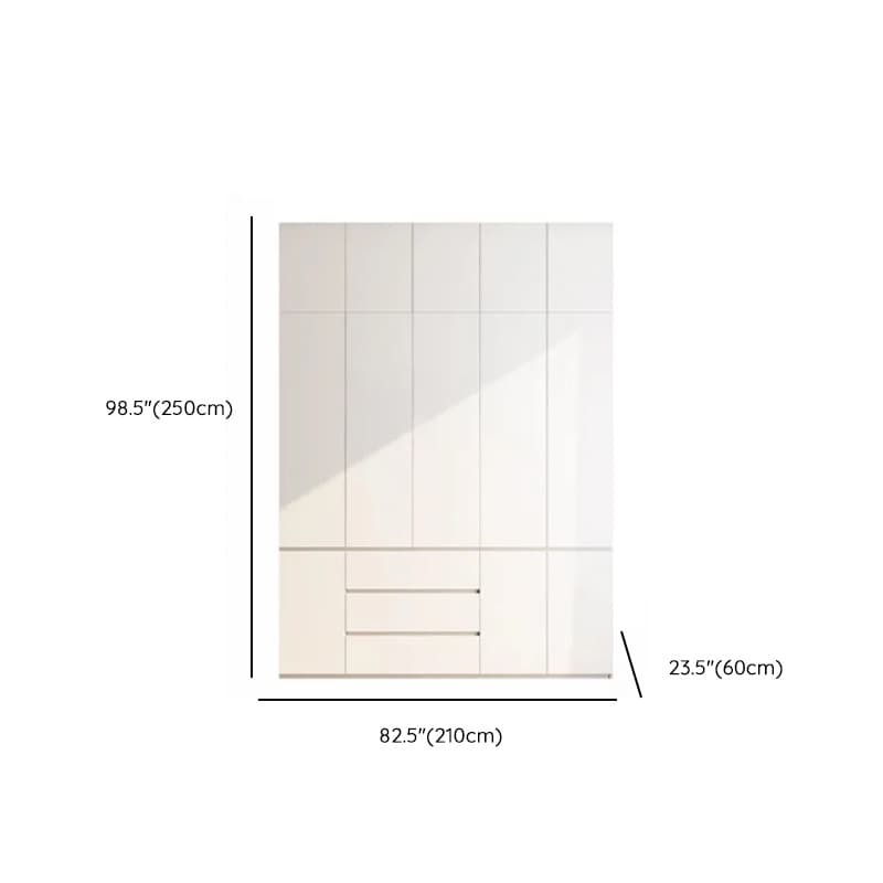 Minimalist Chalk Wooden Cabinet Armoire with Soft Close Drawer, Soft Close Door, Interior Shelves, and Clothing Rod - image 26