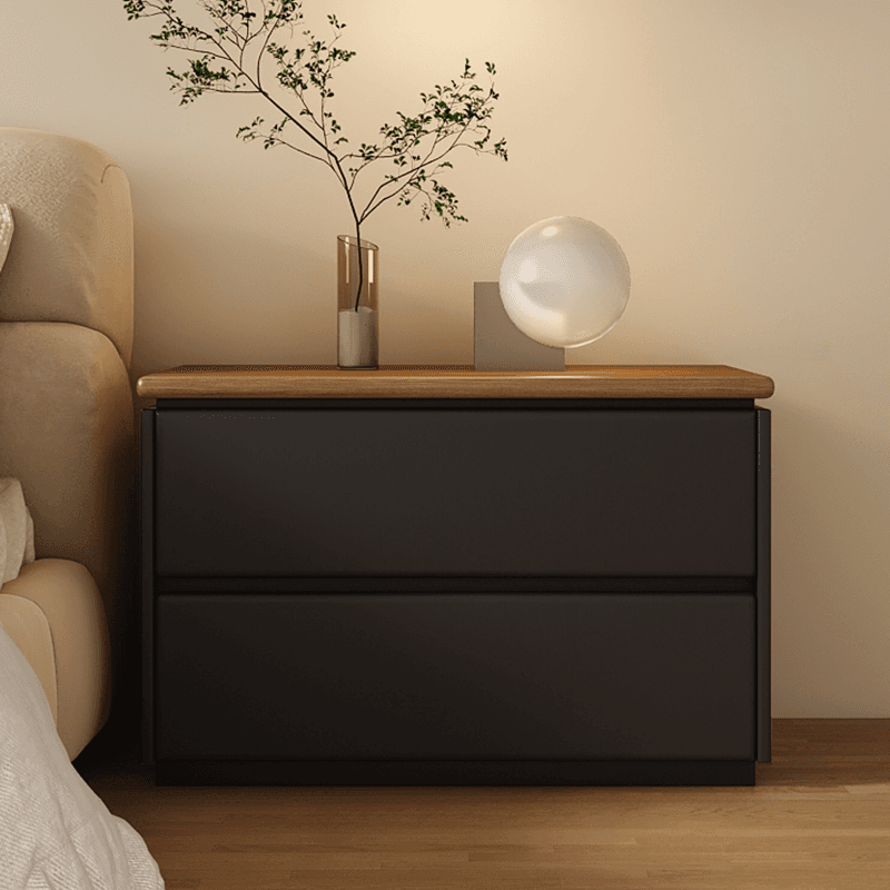 Modish 2 Tiers Drawer Storage Bedside Table with Laminate Countertop