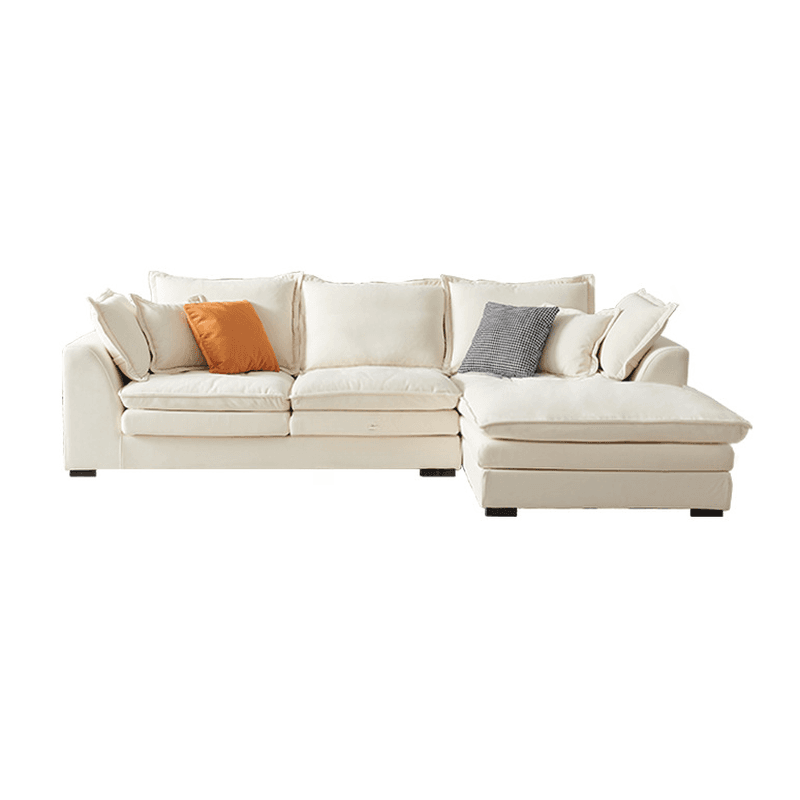 Minimalist Straight/L-Shape Horizontal/Right Sofa Couch /Sofa Chaise in Cream with Concealed Support - image 13