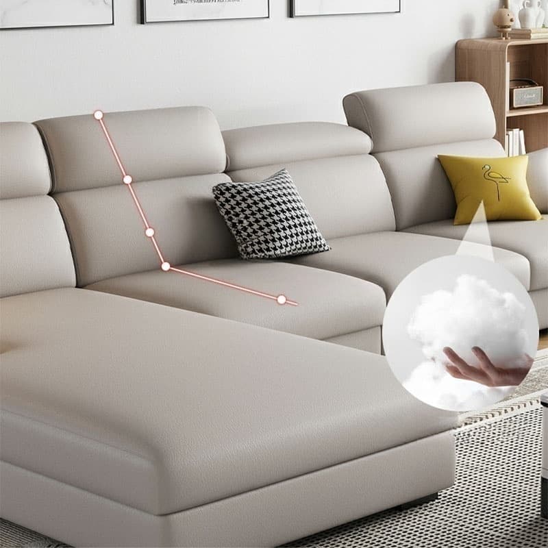 5-Seater Modish Left L-Shape Sofa Chaise with Natural Wood Frame - image 14