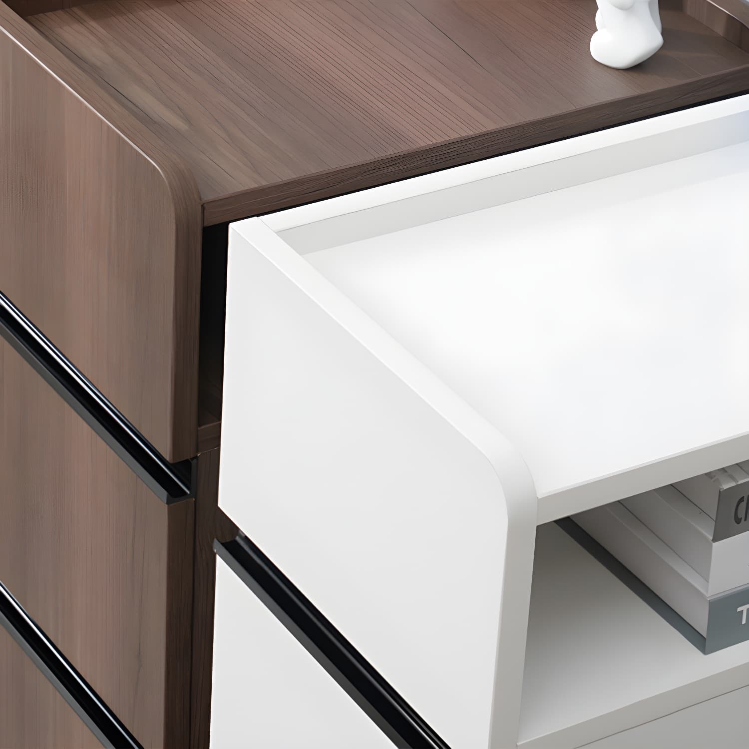 Scandinavian Accent Table Nightstand 25.5" Tall with 2 Drawers - image 19