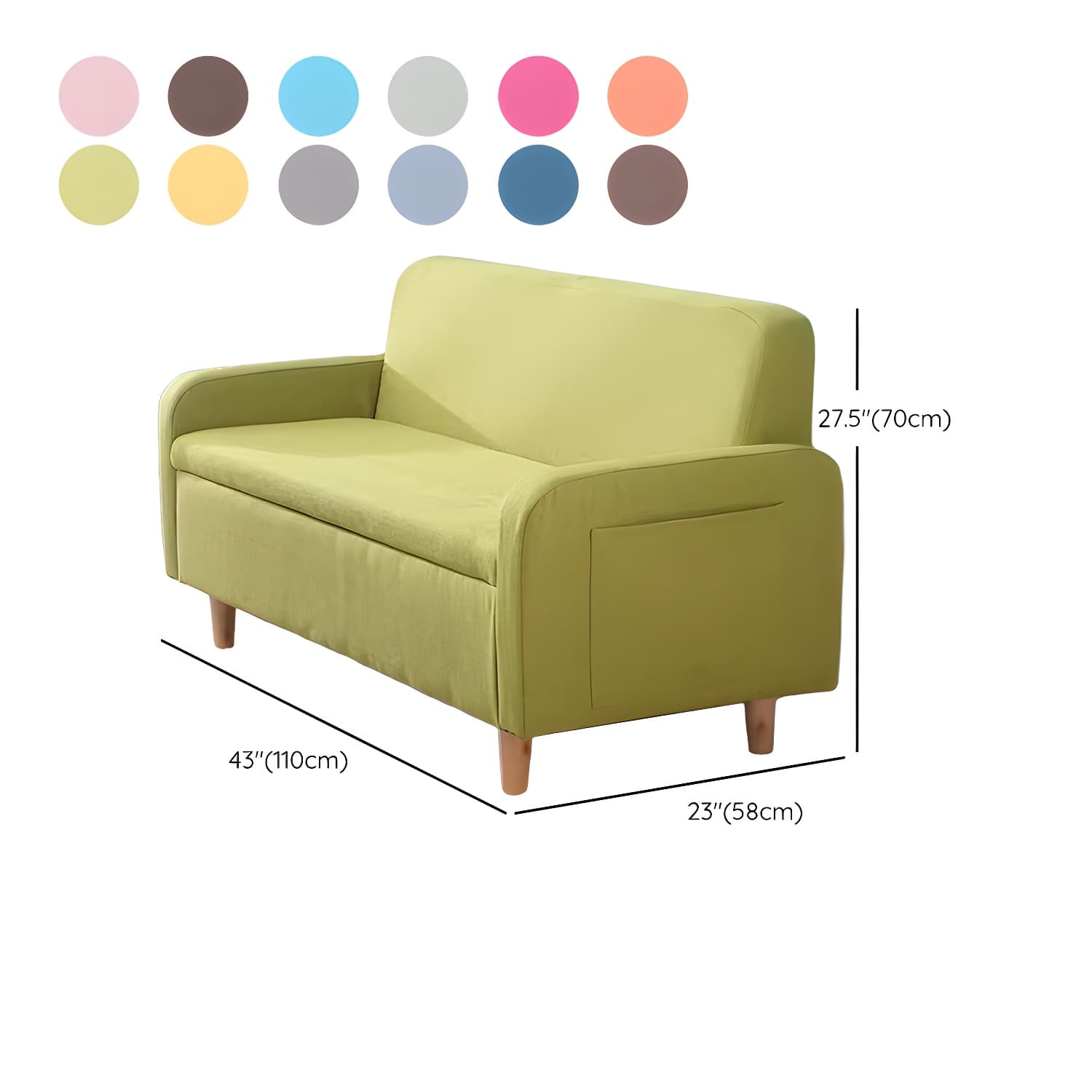 Contemporary Azure/Brown/Magenta Standard Sofa with Hidden Storage - image 23