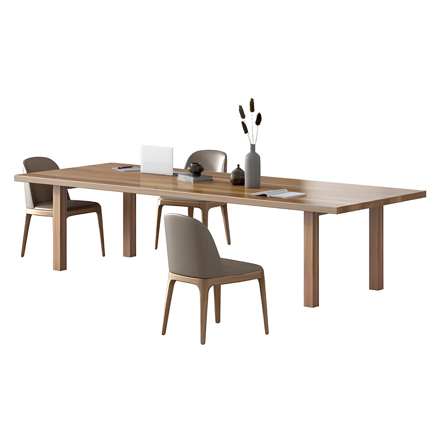 Modern Solid Wood Table for Restaurant Rectangle Brown Dining Table with 4 Legs - image 6