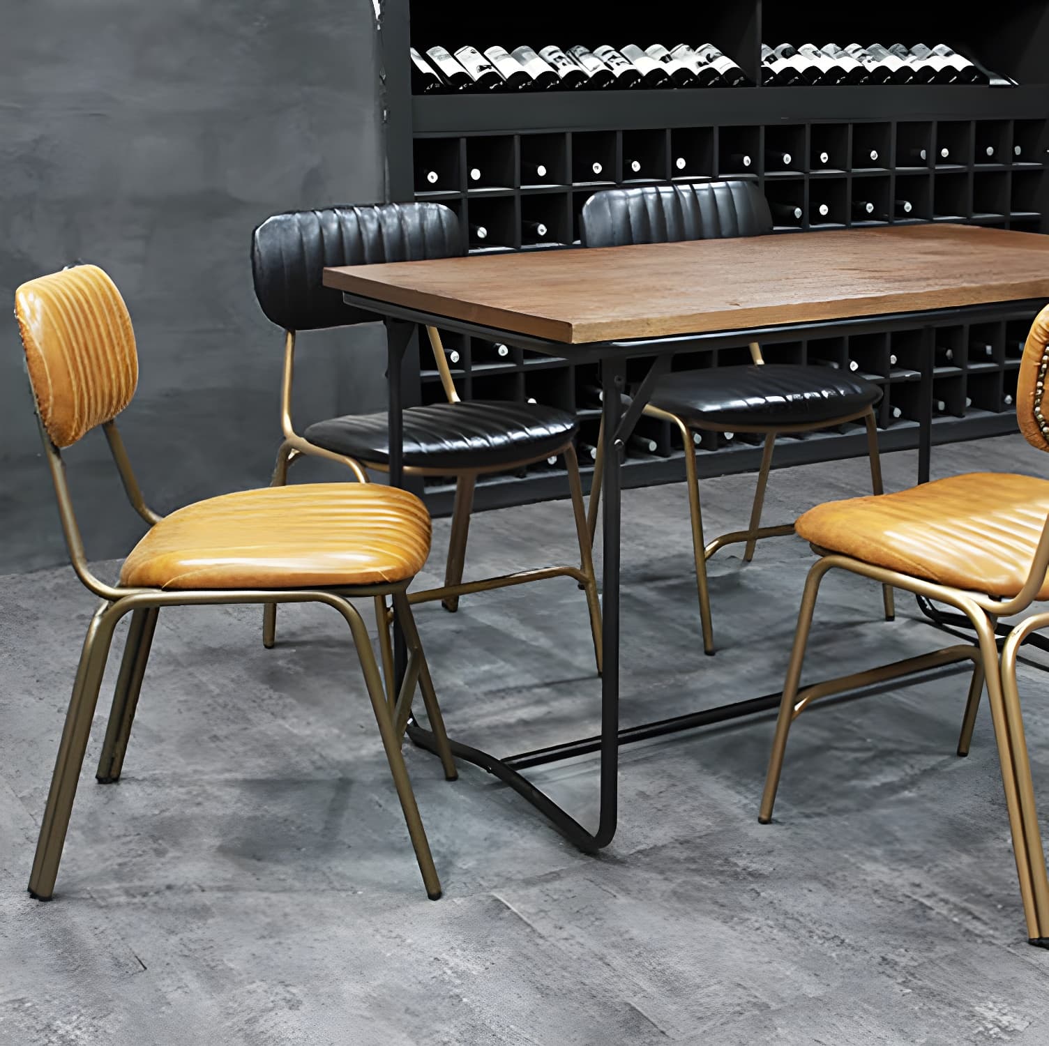 Industrial Metal Dining Room Chairs Open Back Dining Side Armless Dining Chairs (Set of 2) - image 22