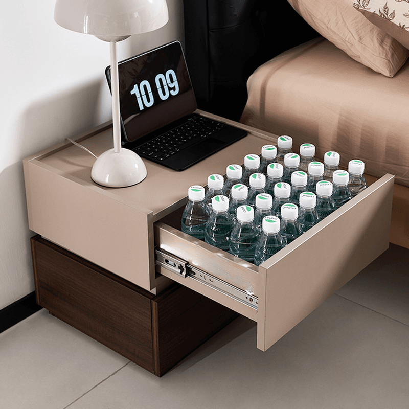 Organic Modern Nightstand With Drawer Organization Featuring 2 Drawers and Particle Board Wood Countertop - image 16