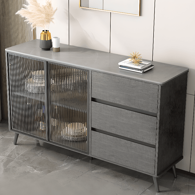 Sintered Stone Standard Ground Sideboard with Glass Doors, 3 Drawers & 1 Shelf - image 17