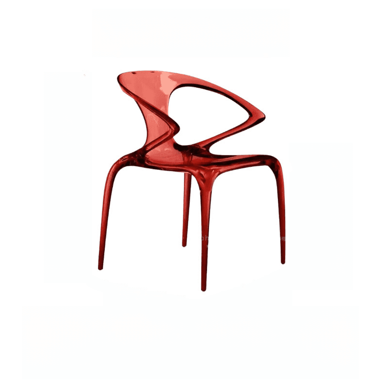 Casual Arm Chair with Uncovered Back, Armrest, and Sepia/Lime Green/Transparent Polymer Legs - image 5