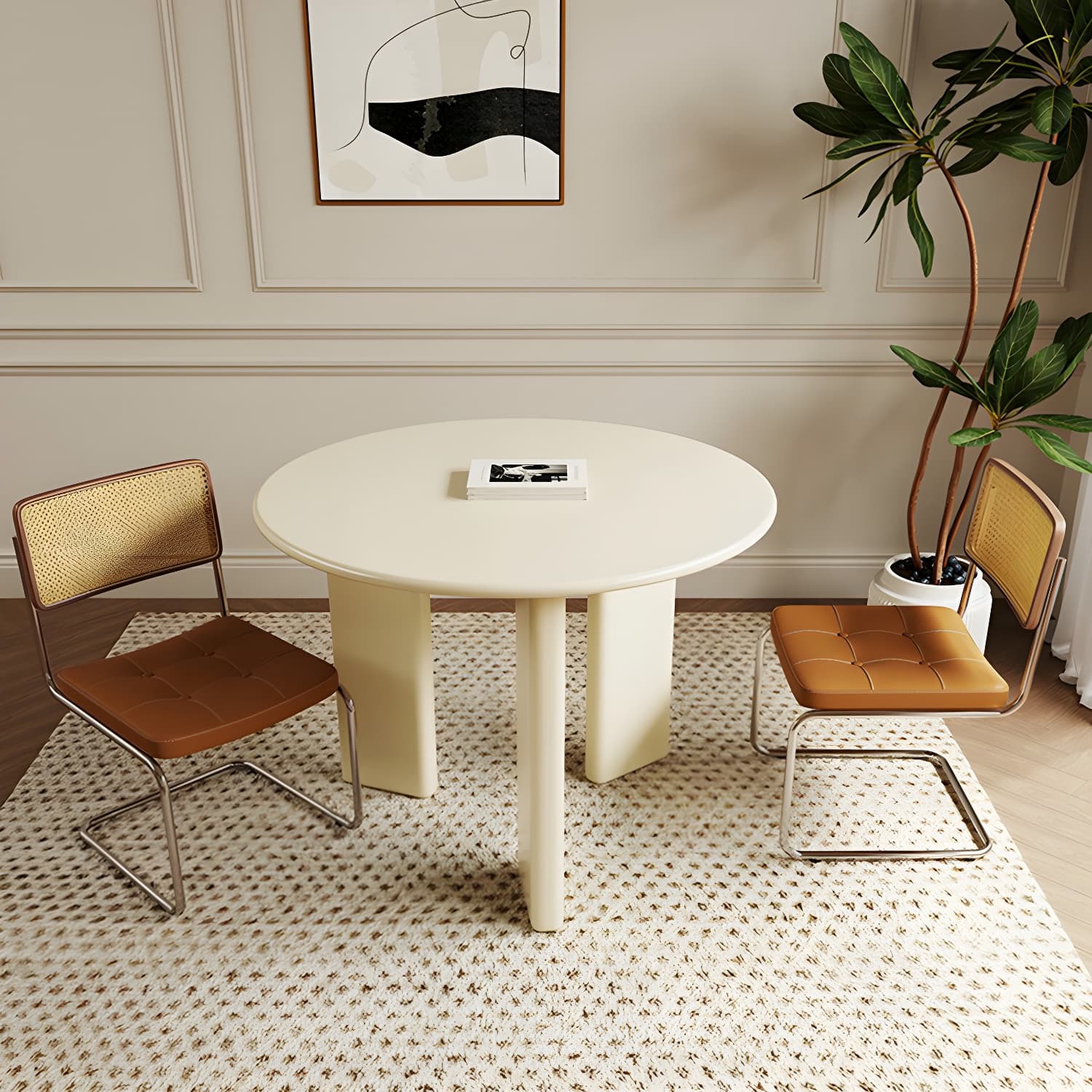 Scandinavian Round Wood Dining Table - Standard Height - Storage Not Included - image 7