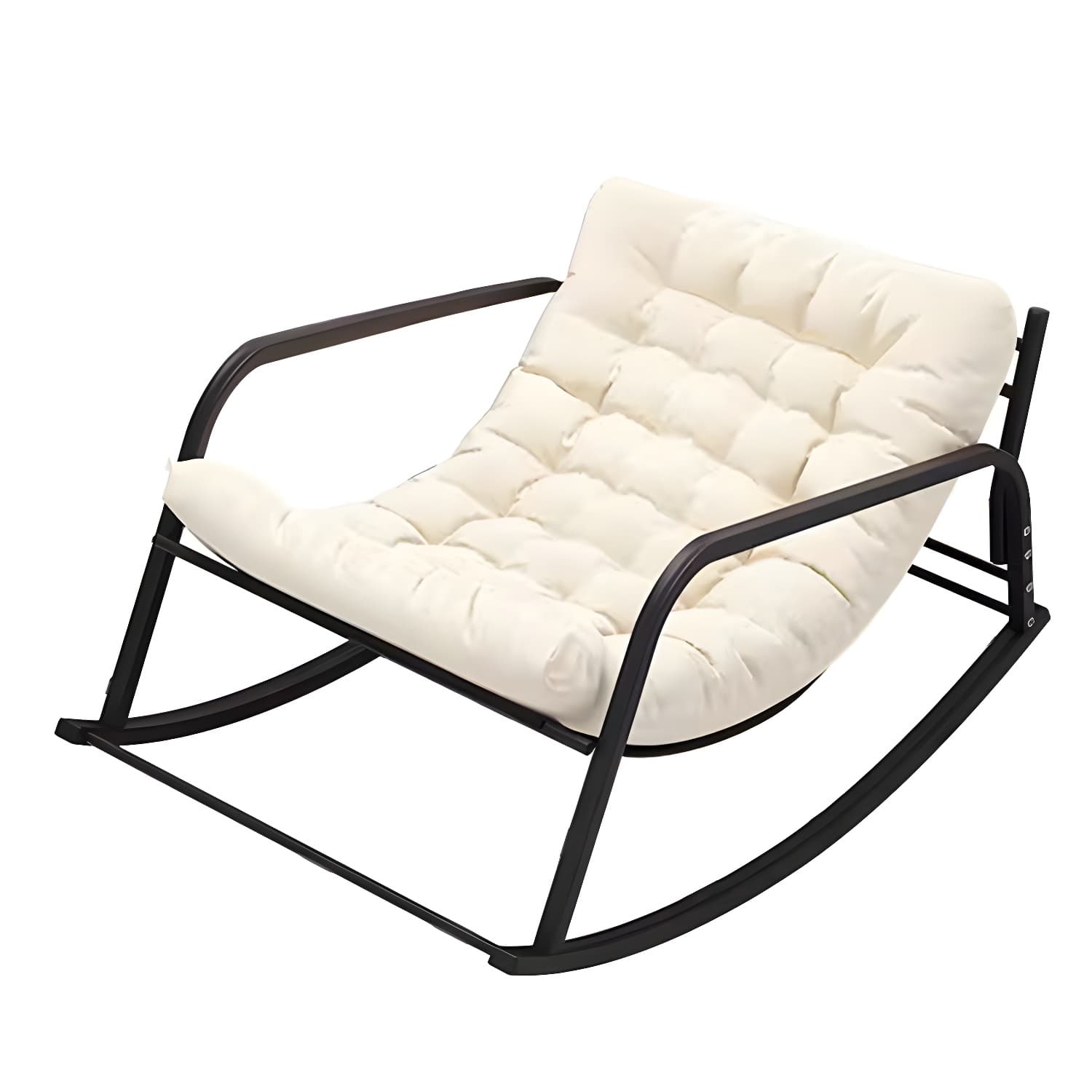 Modern Metal Rocking Chair with Sleek Black Legs - Stylish and Comfortable for Indoor Use - image 13