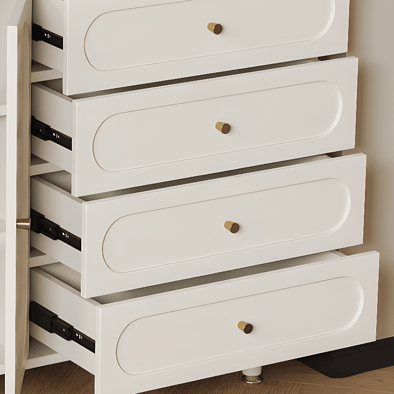 Chalk Casual Particle Board Wood Console Dresser with 5/4 Drawers, Hutch, 3 Interior Shelves, Horizontal - image 3