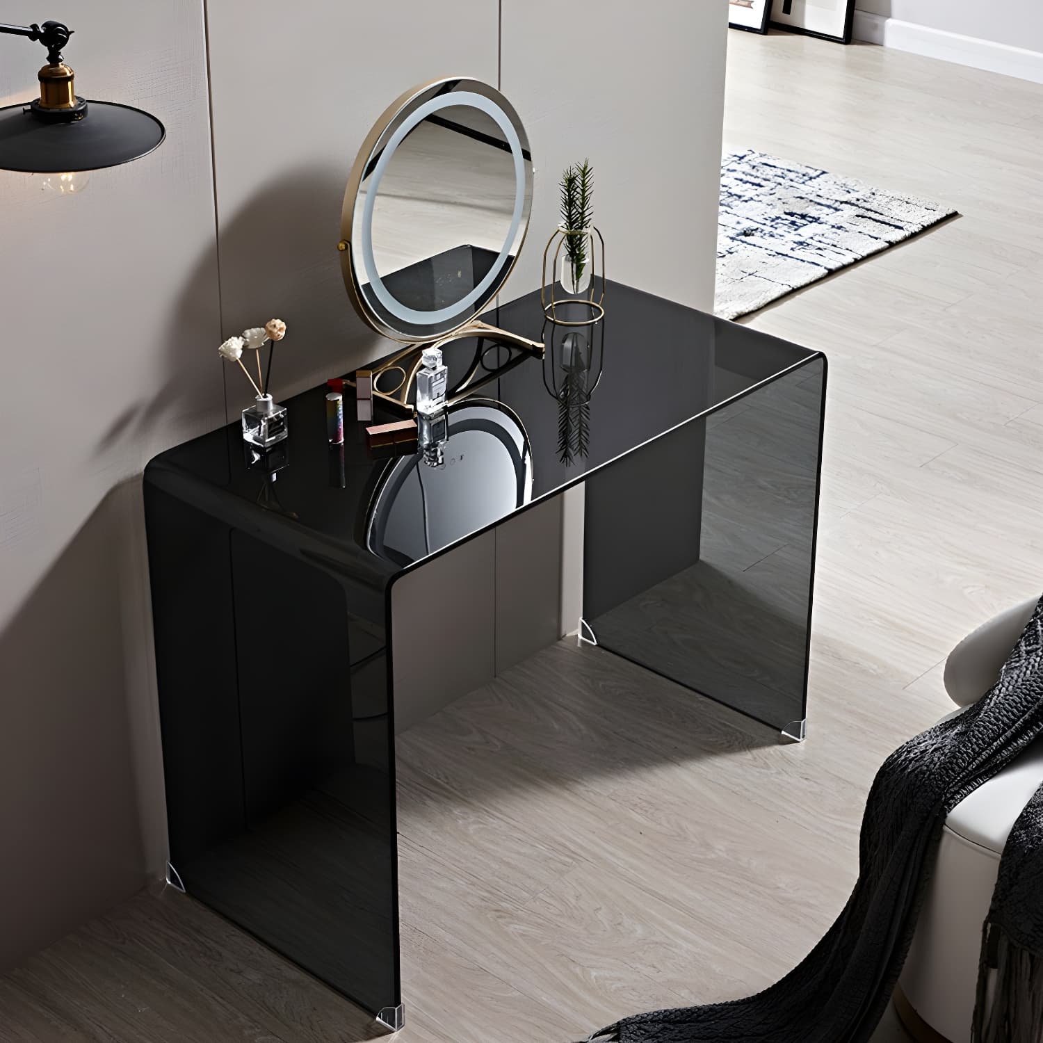 Contemporary Make-up Vanity Standing Glass Bedroom Makeup Vanity Set - image 7