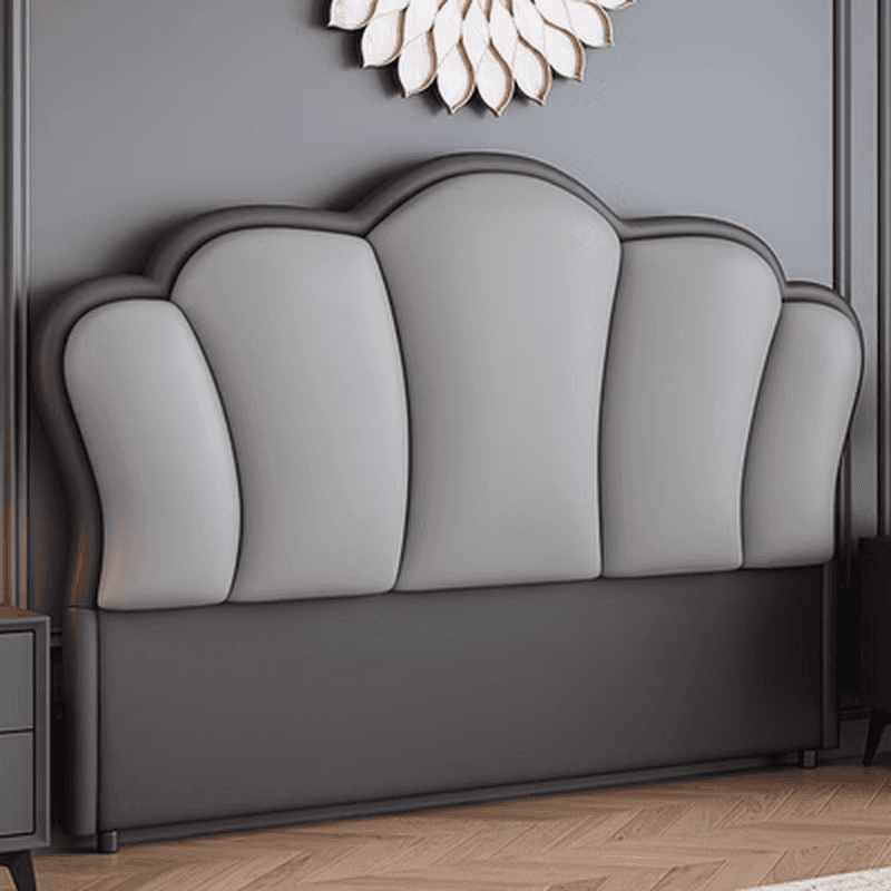 Modish No Distressing Timber Panel Headboard for King/Queen/Full Bed with Sponge Upholstery, Free-standing Installation, and Standard Height
