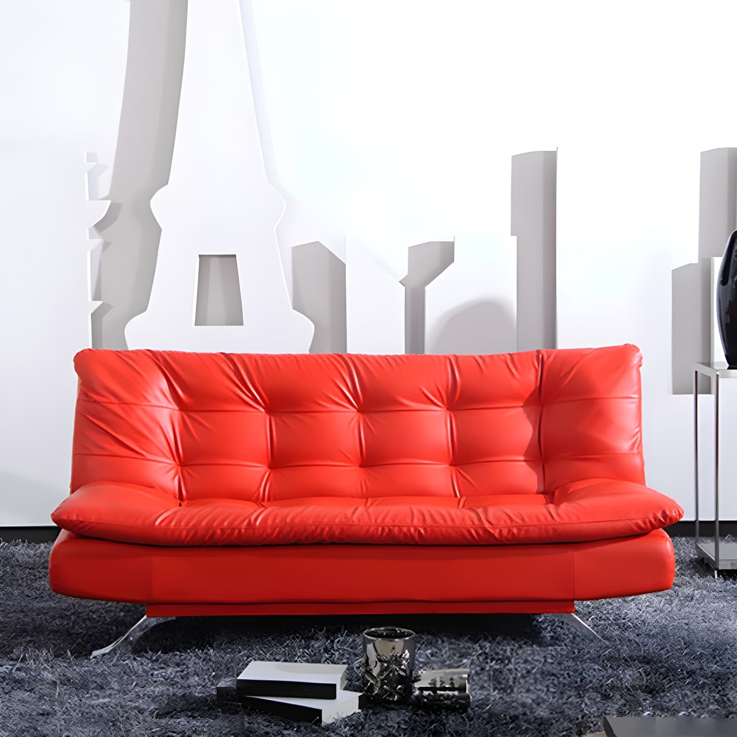 Armless Sofa Chaise Square Seating Settee for Living Room Bonus Room - image 8