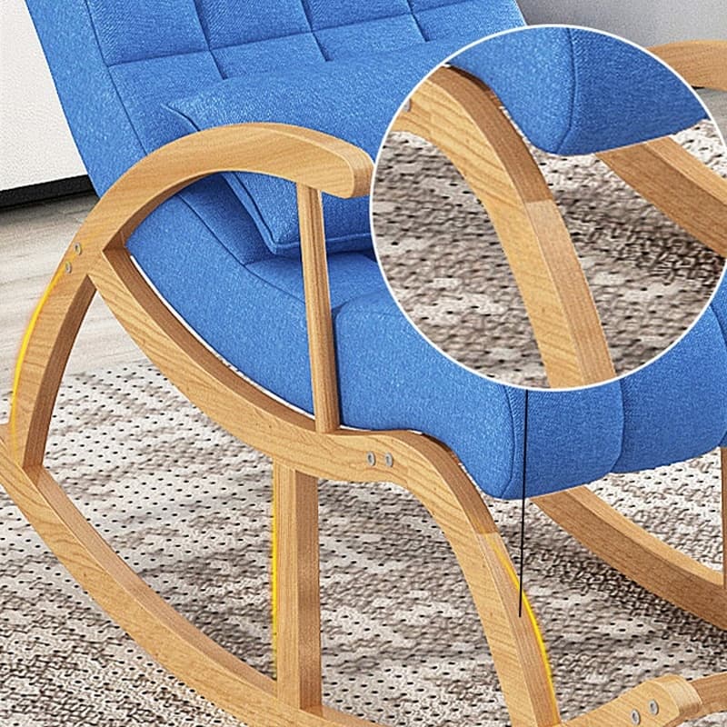 Stylish Contemporary Fabric Rocking Chair with Natural Wood Legs - image 18