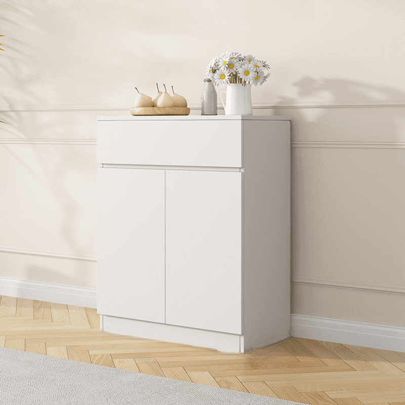 Modish Rectangle Timber Chalk Accent Cabinet with Cupboard & Storage Drawer