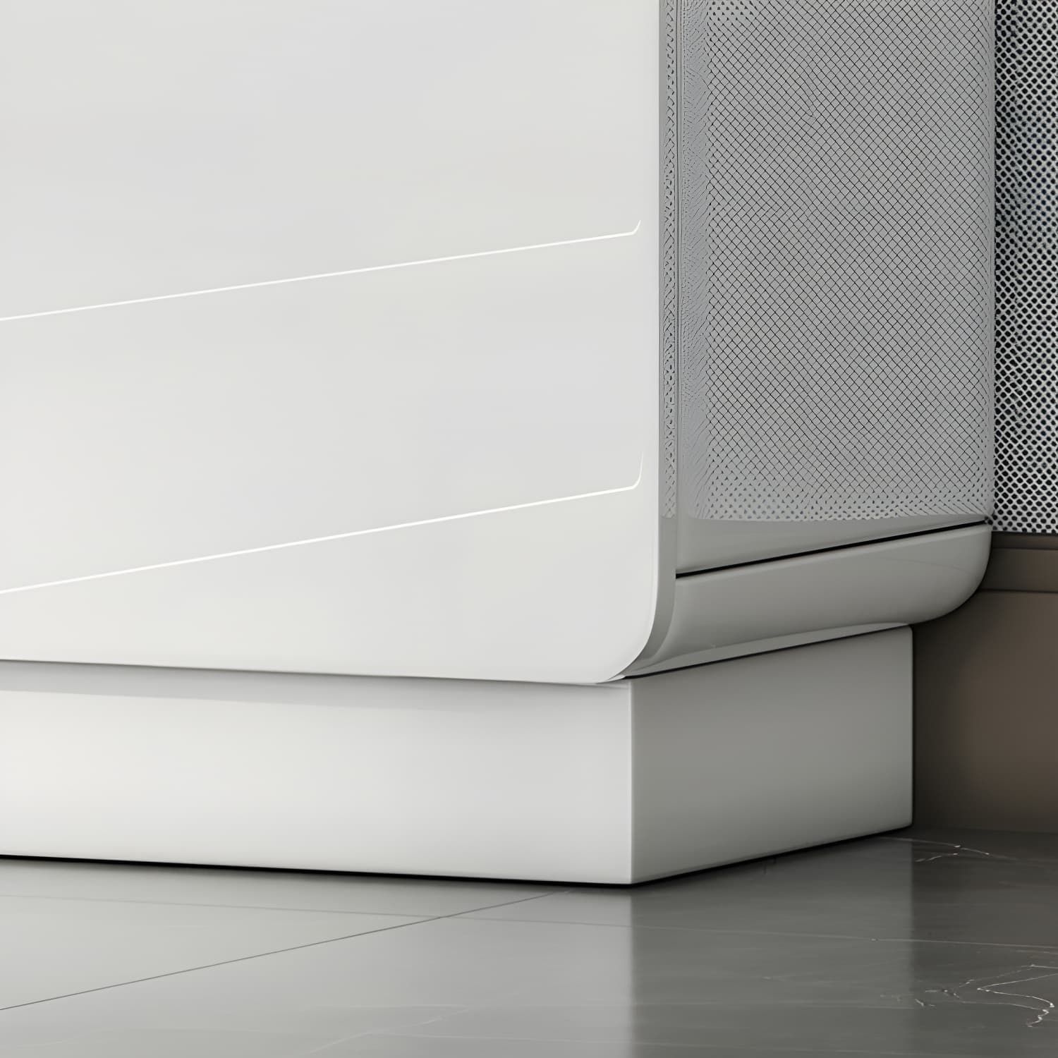 White Modern Sideboard Credenza with Adjustable Shelving and 3 Drawers - image 6