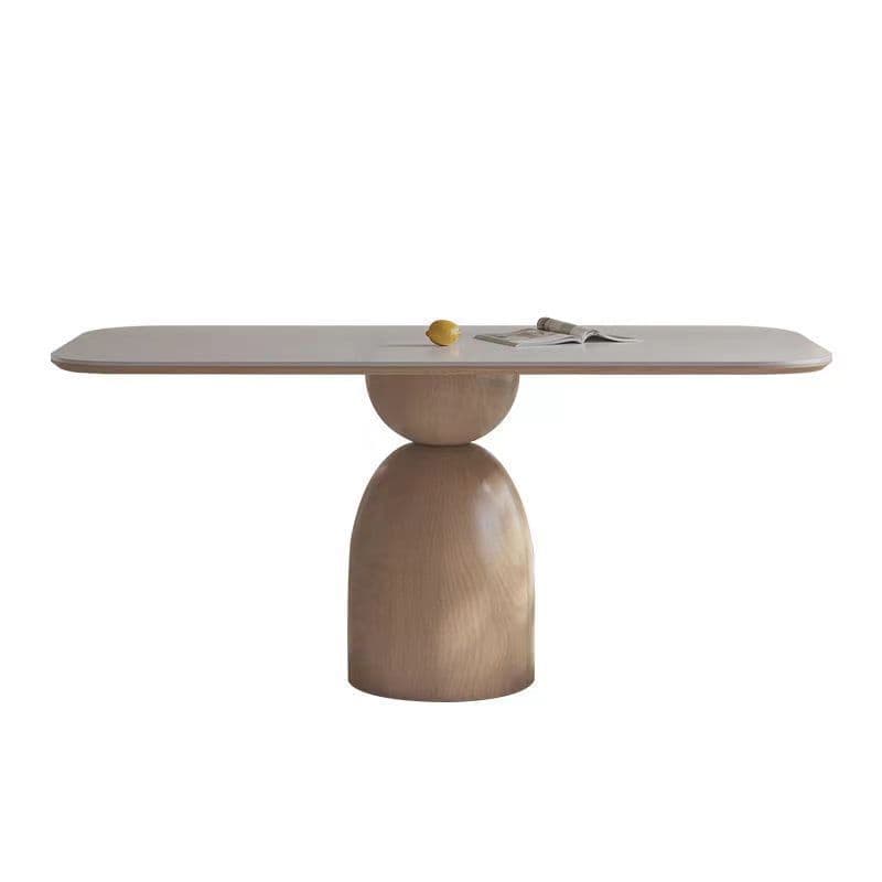 Modern Dining Table Set with Chalk Slate Tabletop, Four Legs and Upholstered Back Cushion Chair for Seats 6/for 4 - image 5