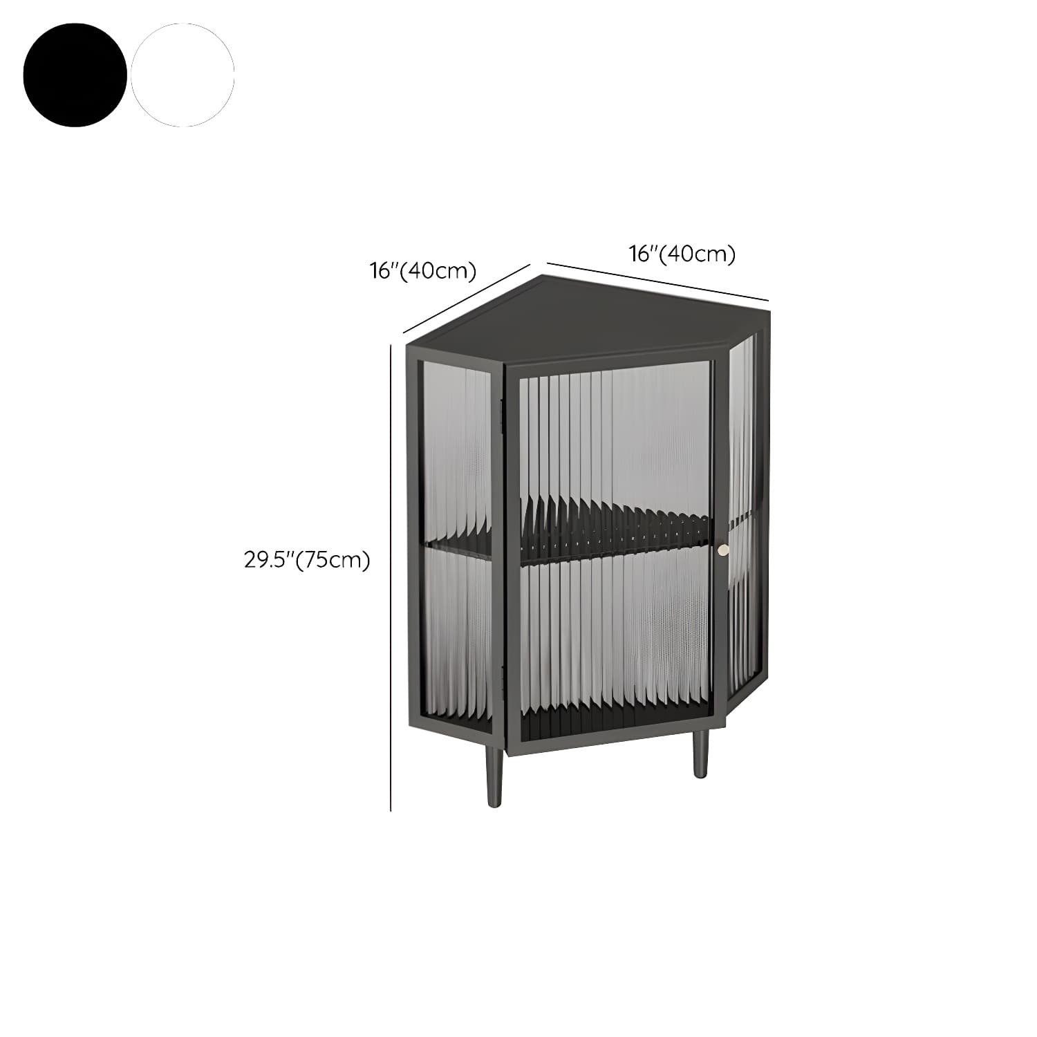 Sophisticated Steel Corner Accent Cabinet with Glass Doors and Cabinets Included - image 12