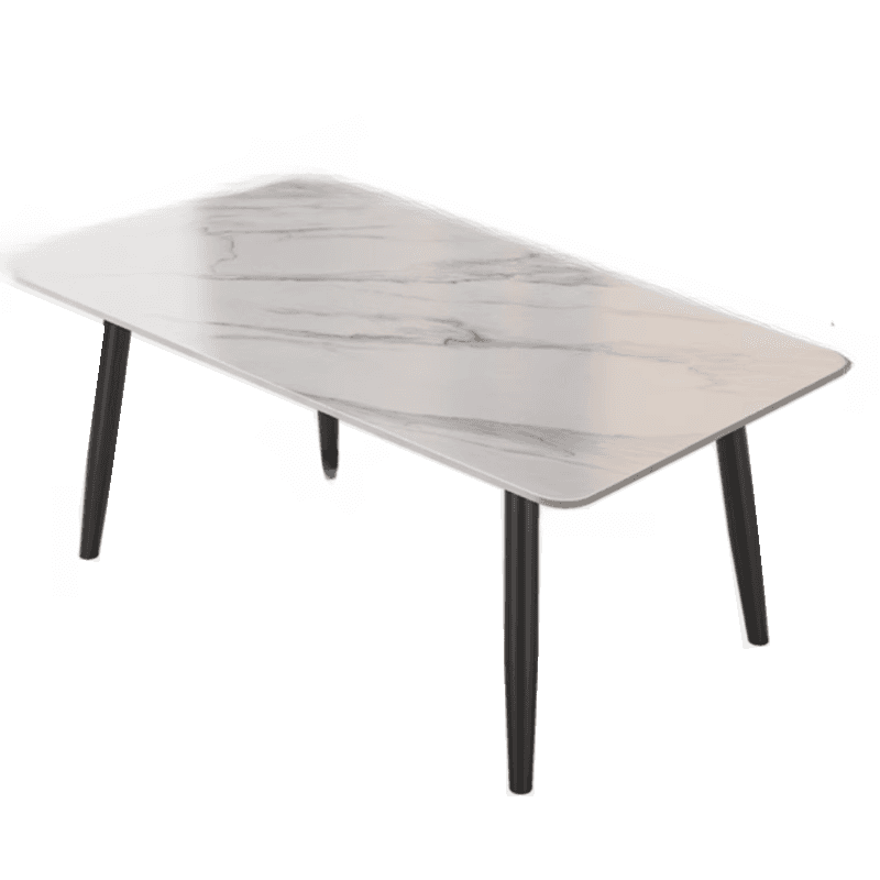 Dining Table Set with Rectangular Slate Top, 4 Legs, Padded Chair, and Back - image 5
