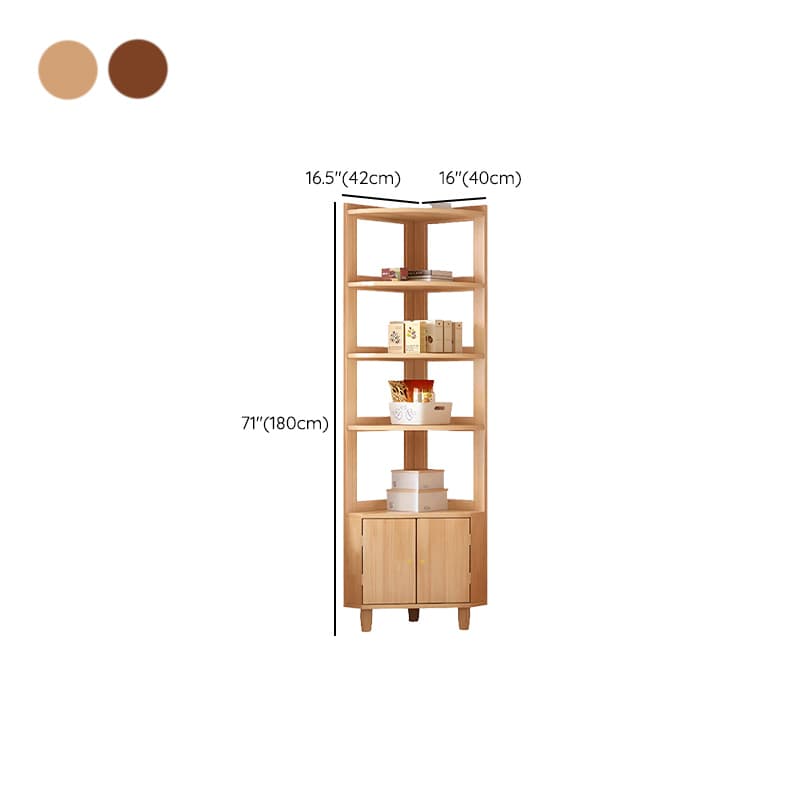 Art Deco Lumber Accent Cabinet Wood Color/Sepia Nook with Storage Cabinet, Pull Knobs and 5 Exterior Shelves/4 Exterior Shelves/3 Exterior Shelves - image 12