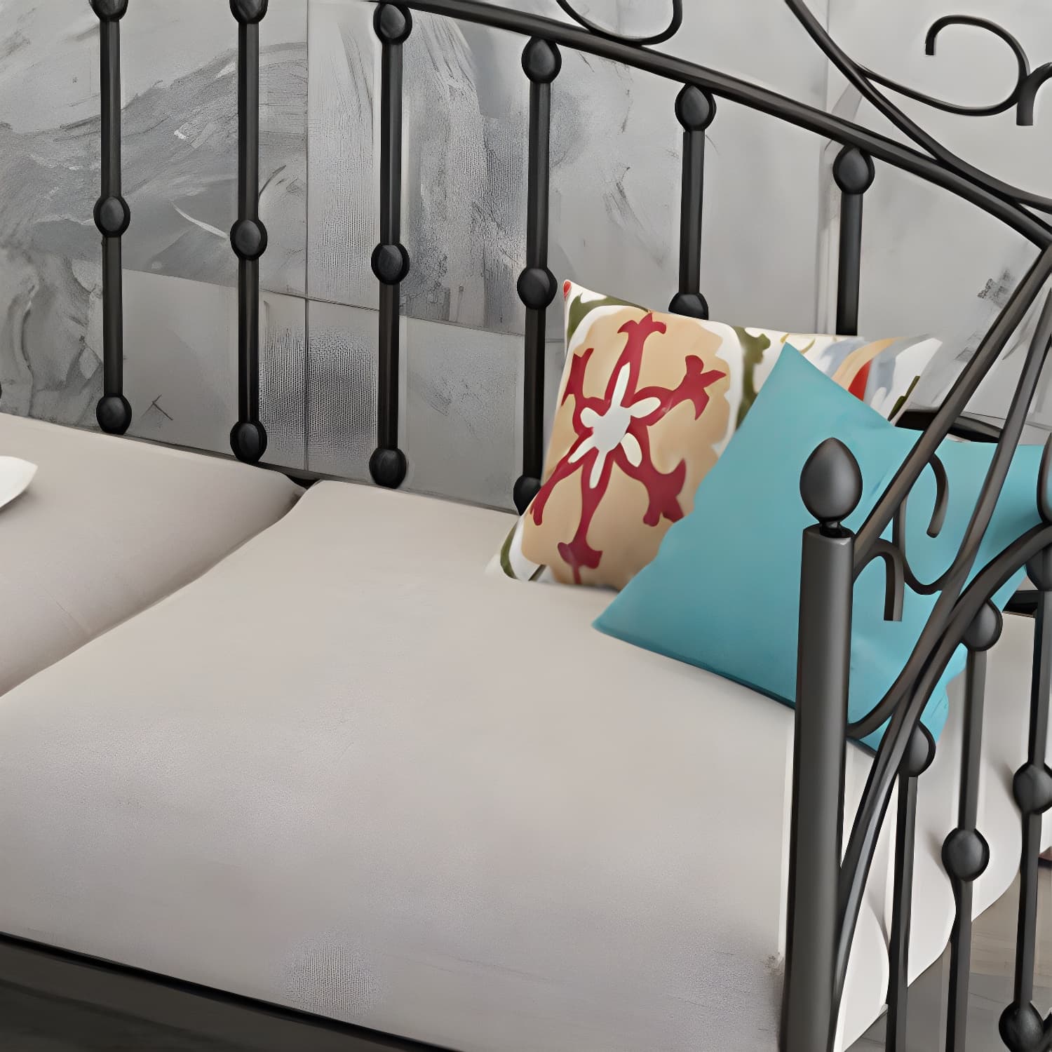 Luxurious Open-Frame Bed 45.28-inch High Metal Child's Bed with Headboard - image 8