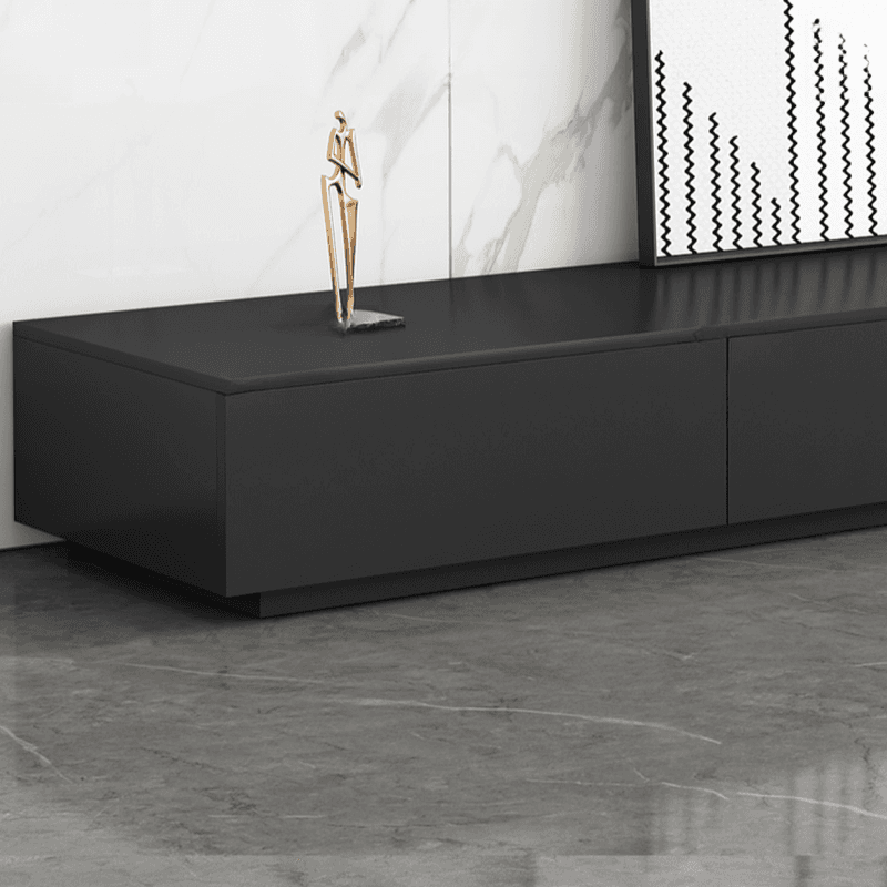 Trendy TV Stand with Storage, 2 Drawers & 2 Cabinets, White/Black - image 8