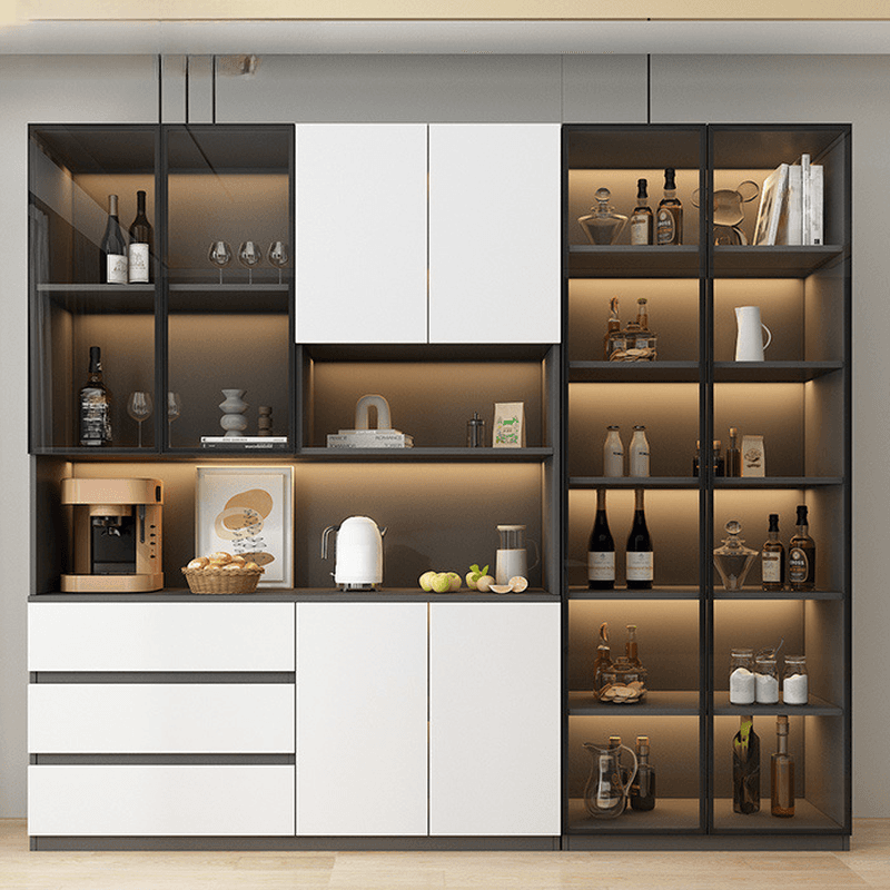 Two Toned Unclosed & Self-supporting Wide Sideboard with 2 Shelves & Benchtop - image 7
