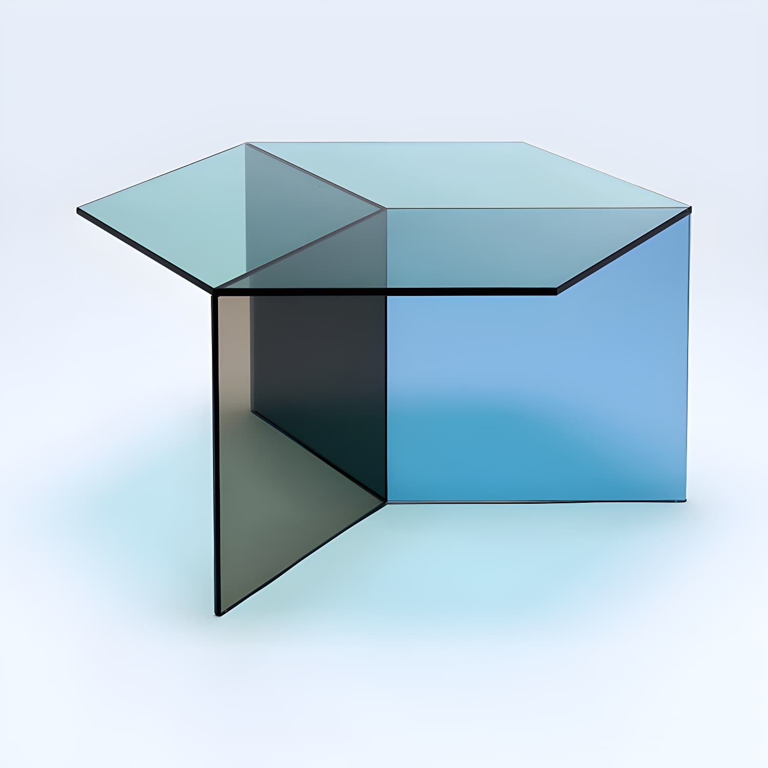 Geometric Clear Acrylic Coffee Table Modern Colored Cocktail Table - image 5