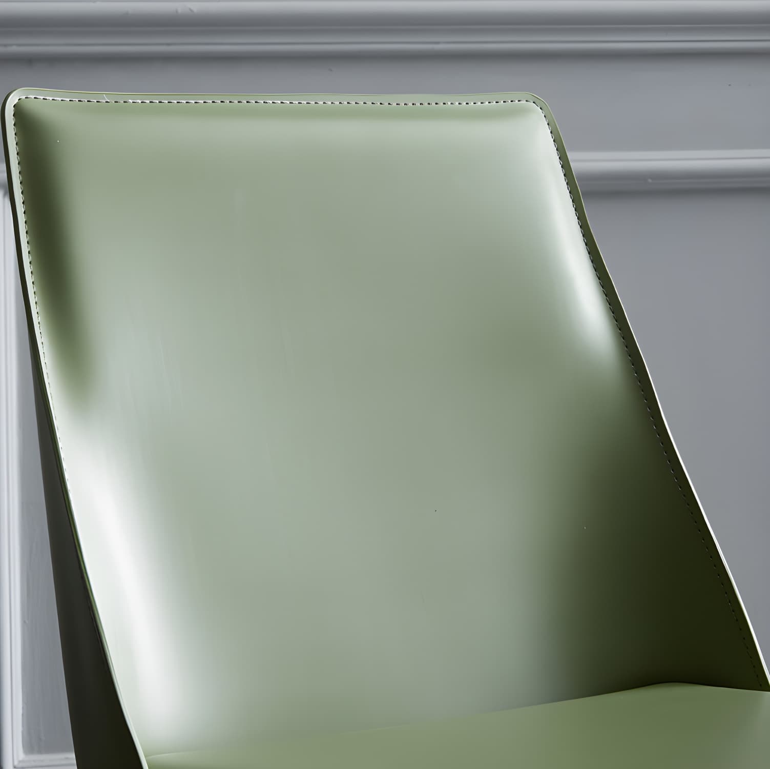 Solid Back Armless Dining Chairs Indoor Leather Side Chairs with Metal Legs - image 15