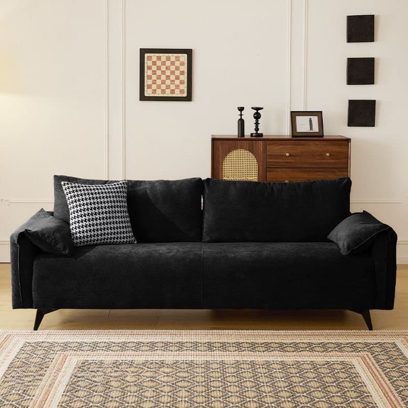 Modish Standard Sofa in Coal/Dove Grey/Off-White with 1 Pillow