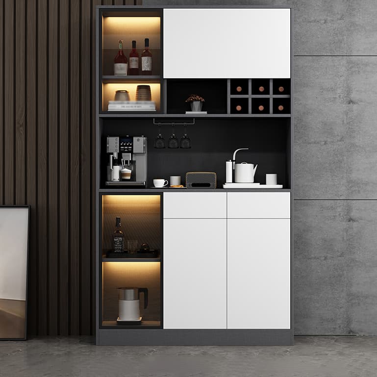 Wood Living Room Sideboard Cabinet Modern Credenza with Storage and Glass Door - image 16