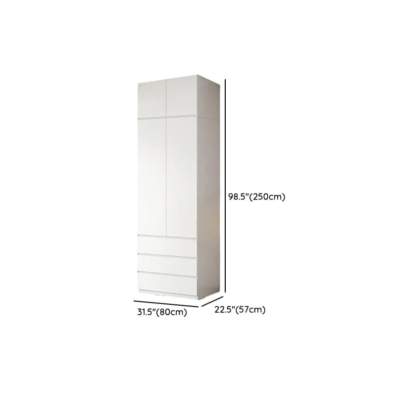 White Contemporary Alloy Cabinet Armoire with 3/6/9 Drawers, Flexible Shelf, and Hanging Rod - image 10