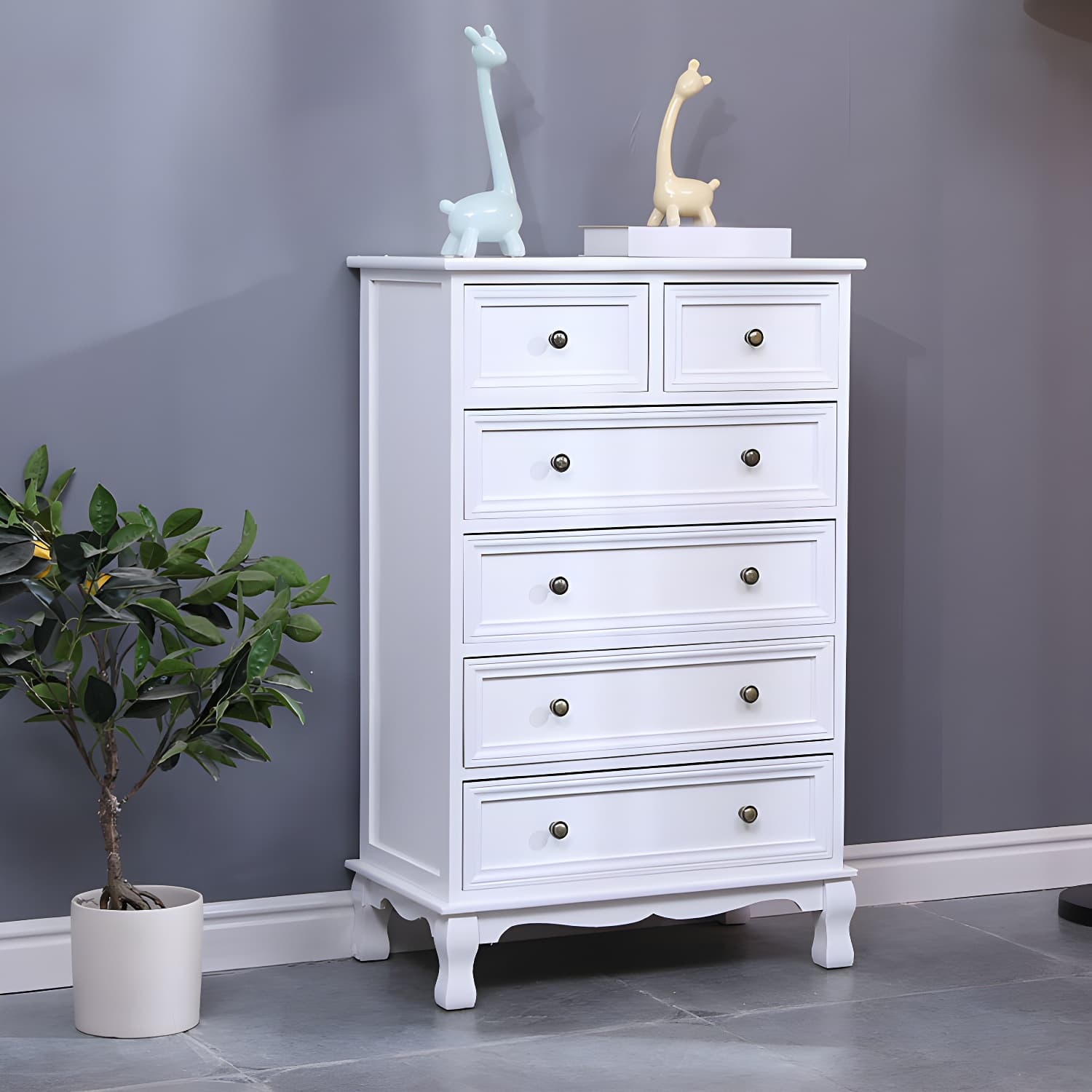 Vintage Solid Wood Dresser 14" W Vertical Storage Chest with Drawers - image 7